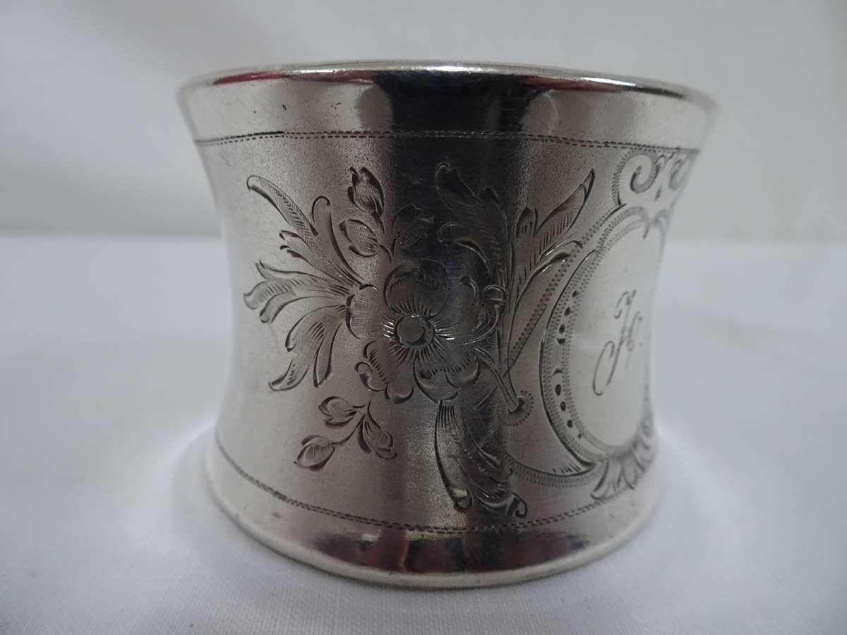 Beautiful Antique Silver 800 Napkin Ring Holder - Clearly Marked 800 - 20.9 Grams