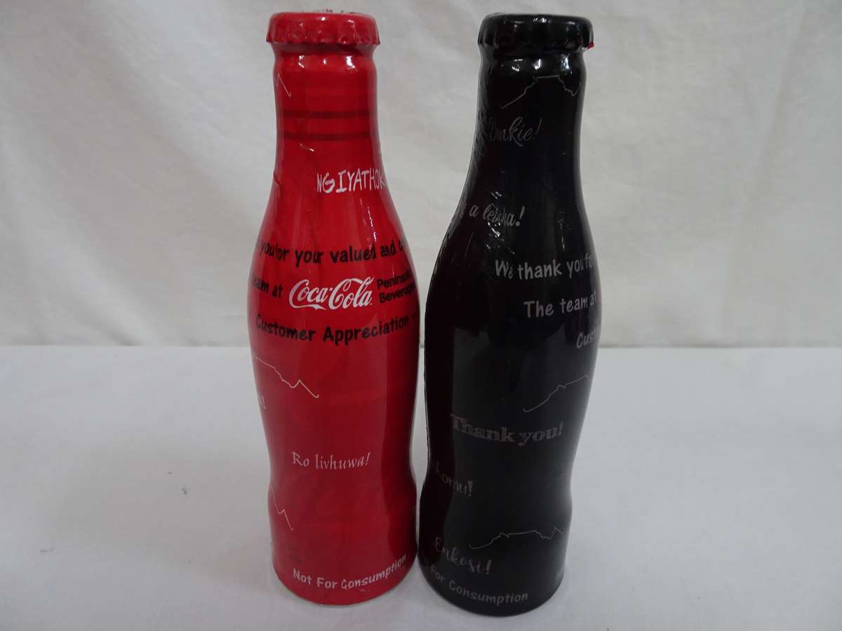 Collection Of 8x Coco Cola Glass Bottles +One Coca-Cola FIFA World Cup Russia 2018 Soccer Metal Ball