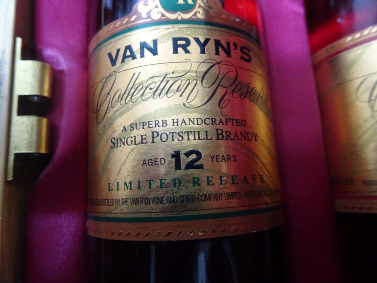 Rare Boxed Set Of Van Ryn's 12, 15 And 20 Year Old "Collection Reserve" Single Pot-Stilled Brandy