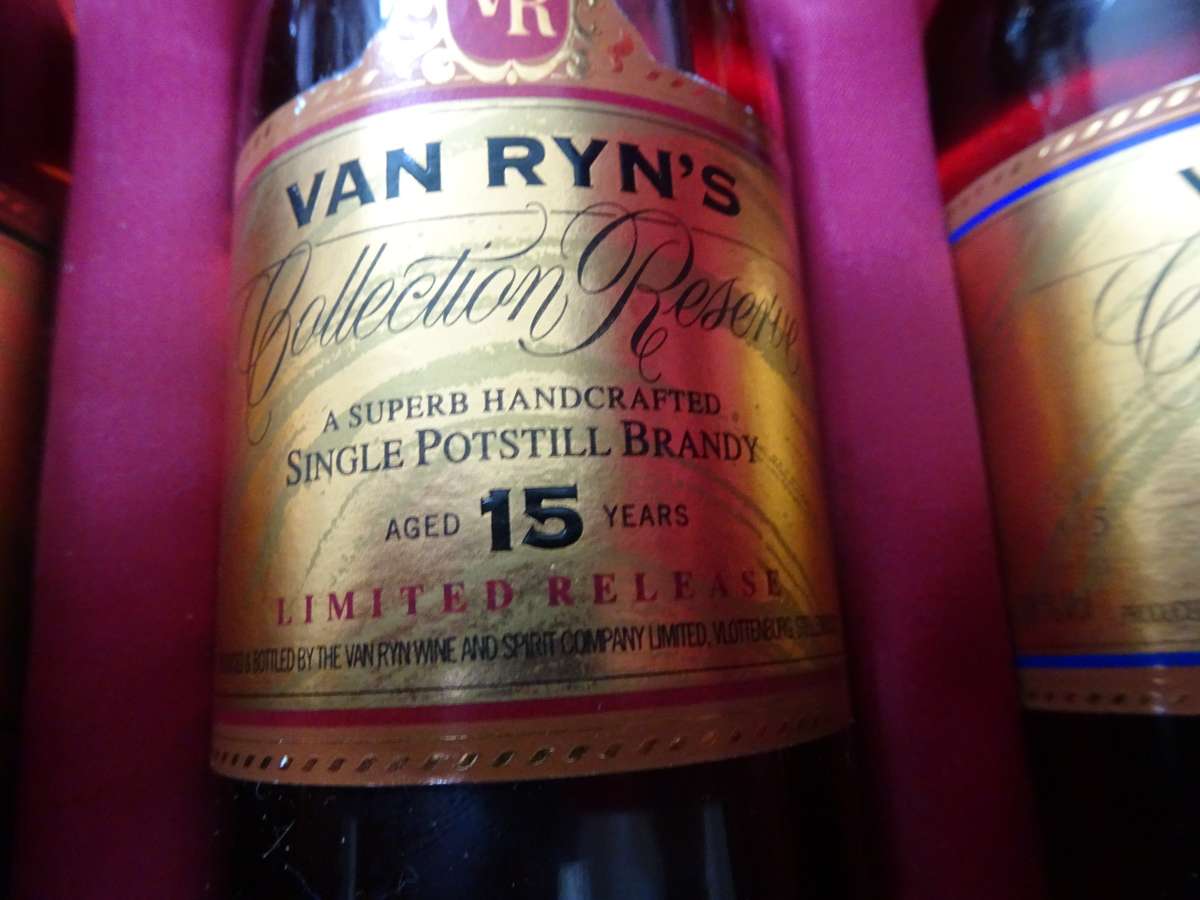 Rare Boxed Set Of Van Ryn's 12, 15 And 20 Year Old "Collection Reserve" Single Pot-Stilled Brandy