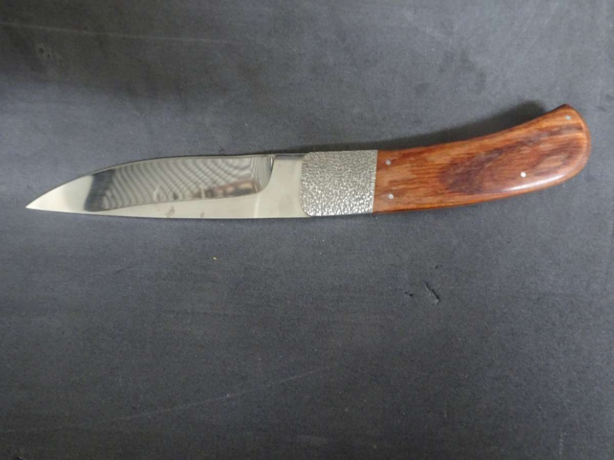 Beautiful Hand Made Knife In Excellent Condition With Leather Holder - See Description