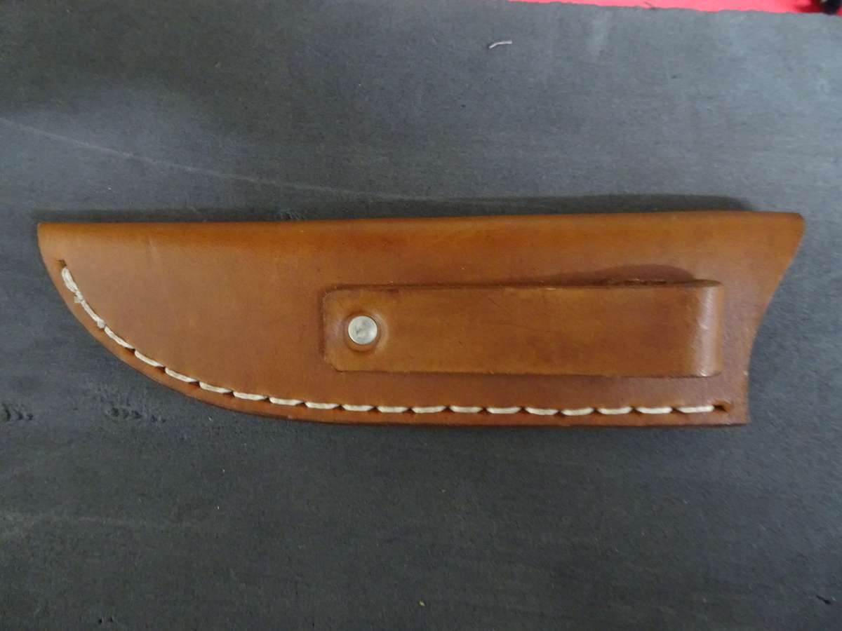 Beautiful Hand Made Knife In Excellent Condition With Leather Holder - See Description