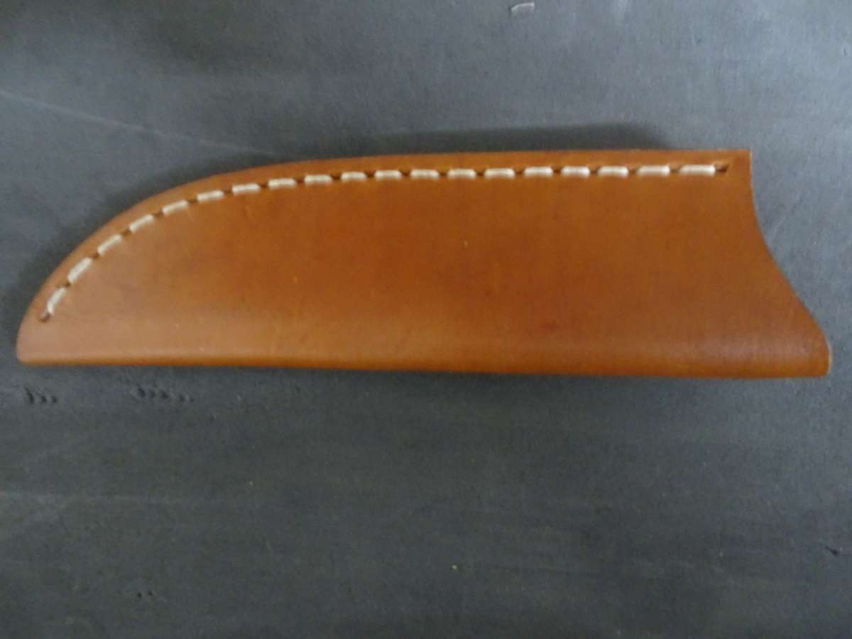 Beautiful Hand Made Knife In Excellent Condition With Leather Holder - See Description