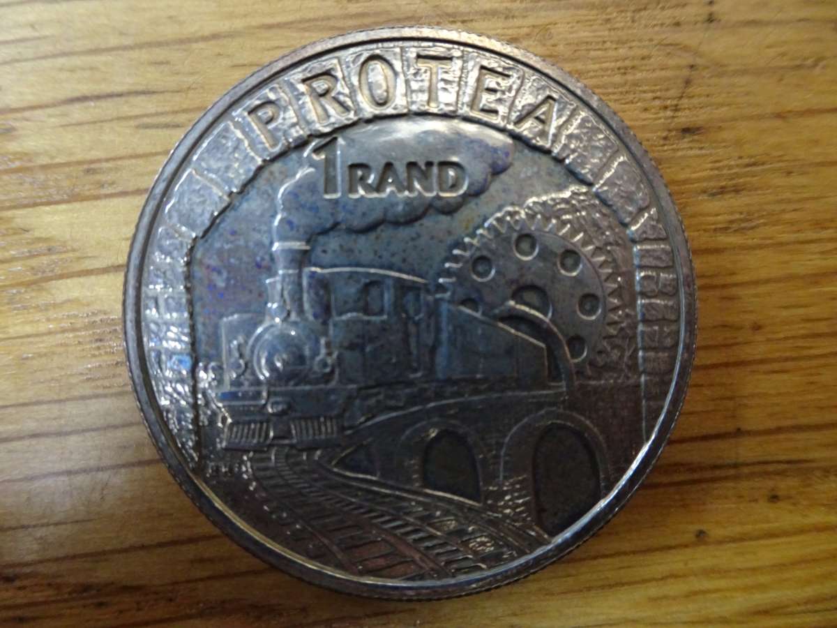 1995 South Africa Silver R1 Uncirculated Protea Year of Railway Coin - Excellent Condition