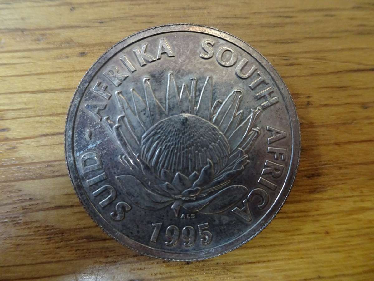 1995 South Africa Silver R1 Uncirculated Protea Year of Railway Coin - Excellent Condition