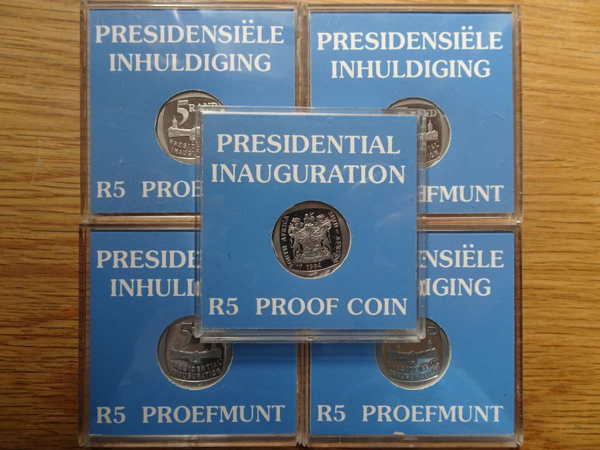 Five Sets Of R5 Proof Coins - Presidential Inauguration - Bidding On One - In Excellent Condition