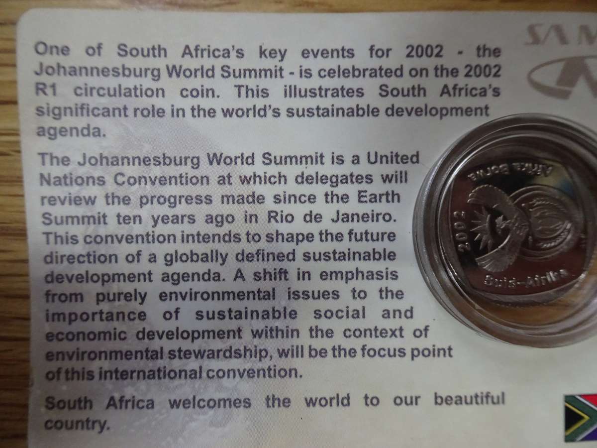3x 2002 Circulated R1 Coins - Johannesburg World Summit - Bidding Per Coin