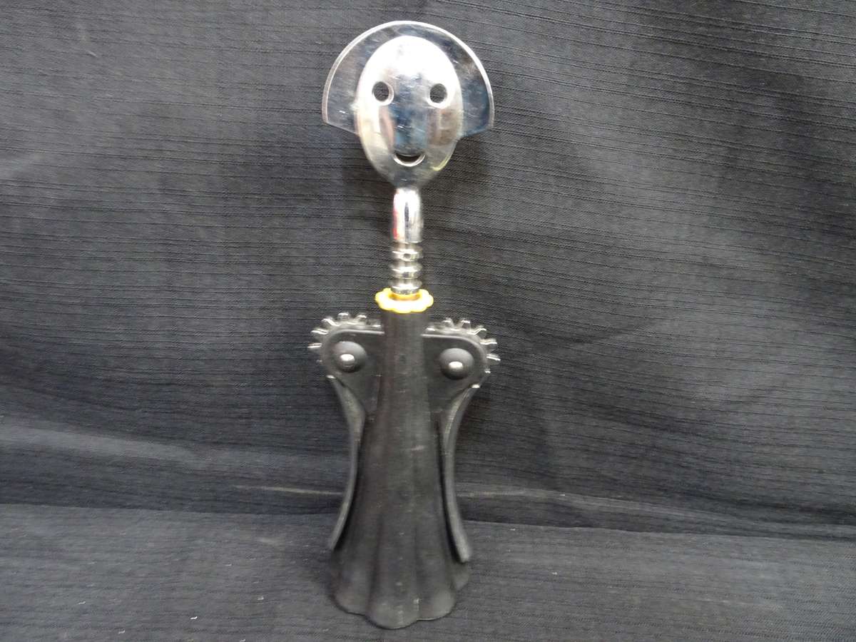 Stunning Anna G. Design Corkscrew, Resin and Chrome Zamak, Black - 24cm x 7cm