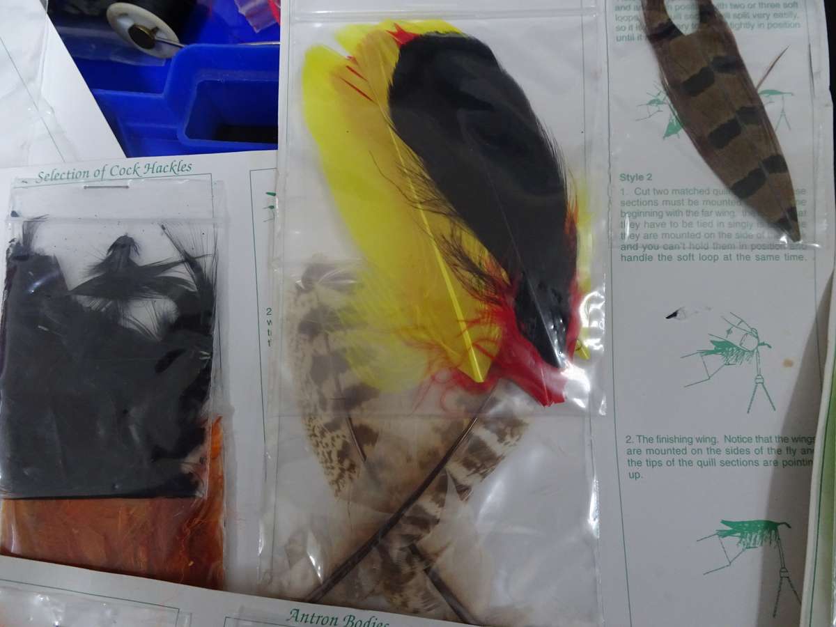 Joblot Fly Fishing Feathers And Other Equipment - In Good Condition