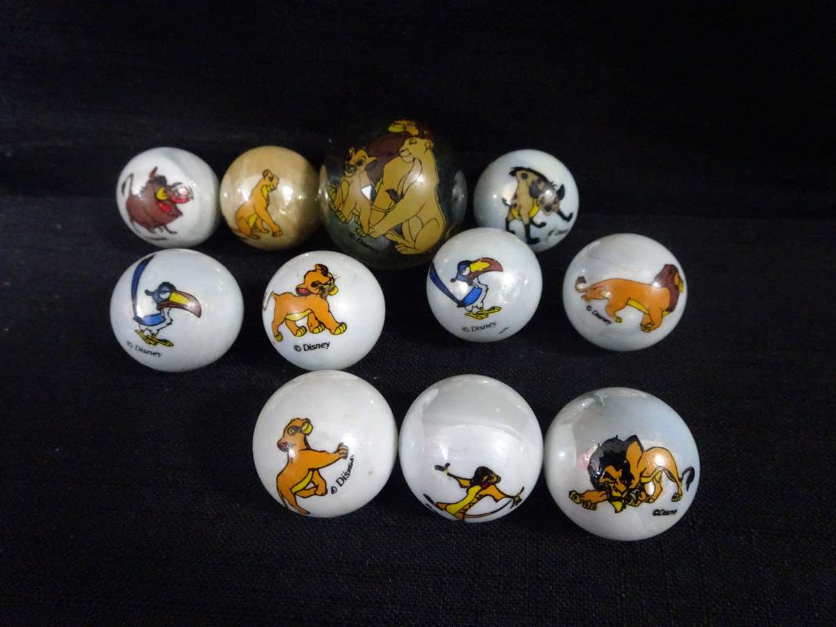 Collection Of Nine Vintage Disney Marbles Circa 1980's - In Good Condition