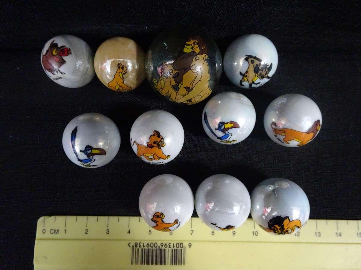 Collection Of Nine Vintage Disney Marbles Circa 1980's - In Good Condition