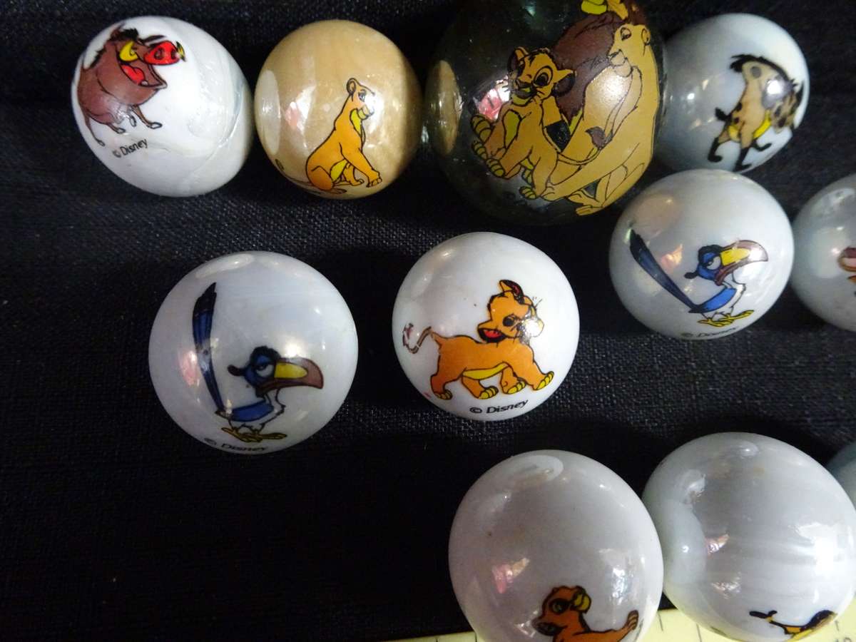 Collection Of Nine Vintage Disney Marbles Circa 1980's - In Good Condition