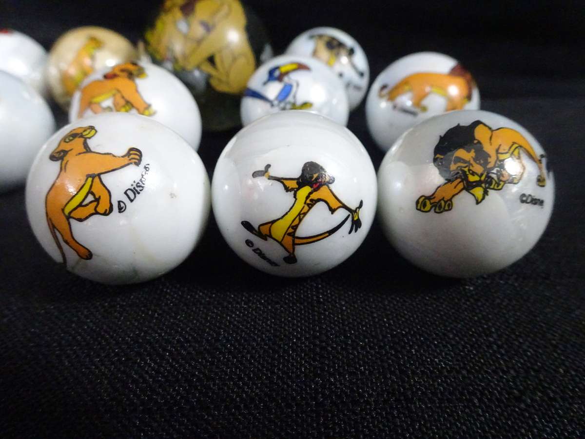 Collection Of Nine Vintage Disney Marbles Circa 1980's - In Good Condition