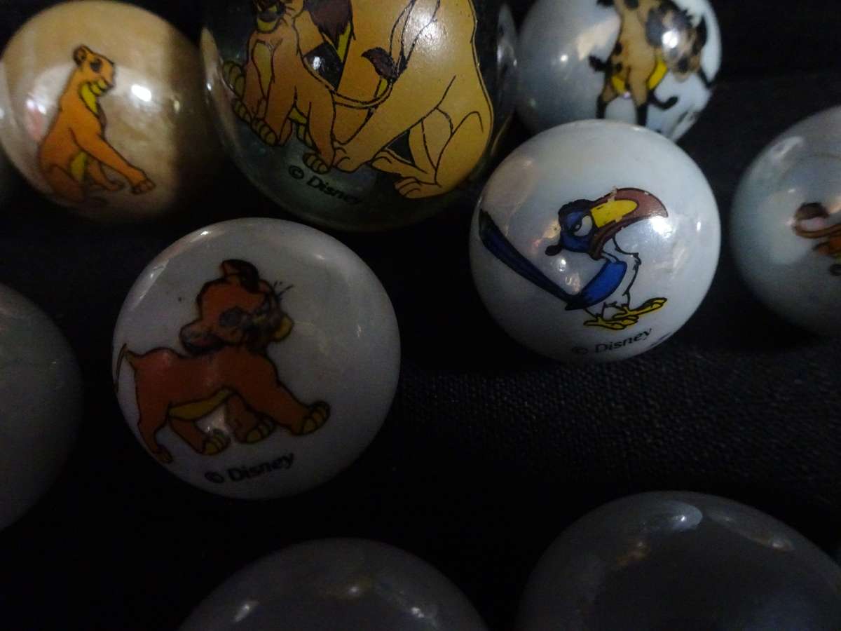 Collection Of Nine Vintage Disney Marbles Circa 1980's - In Good Condition
