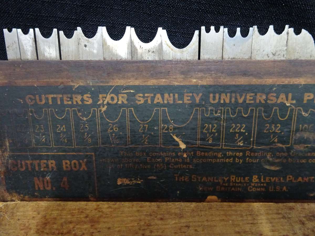 Vintage Cutters For Stanley Universal Plane No. 55 - Cutter Box No. 4 - In Used Condition