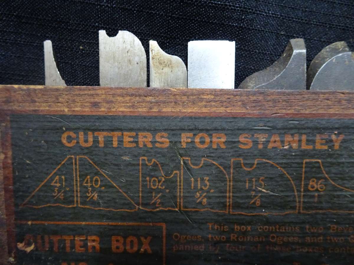 Vintage Cutters For Stanley Universal Plane No. 55 - Cutter Box No. 1 - In Used Condition