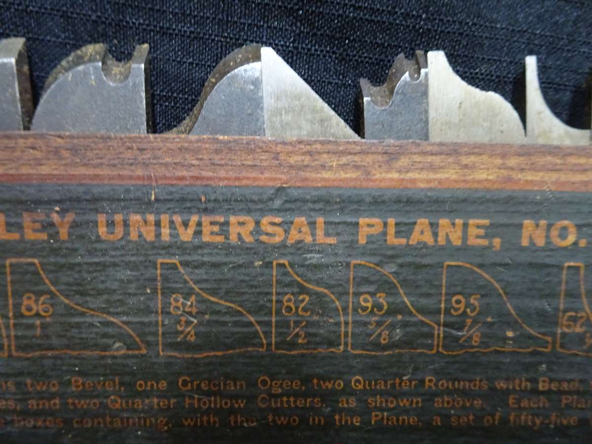 Vintage Cutters For Stanley Universal Plane No. 55 - Cutter Box No. 1 - In Used Condition