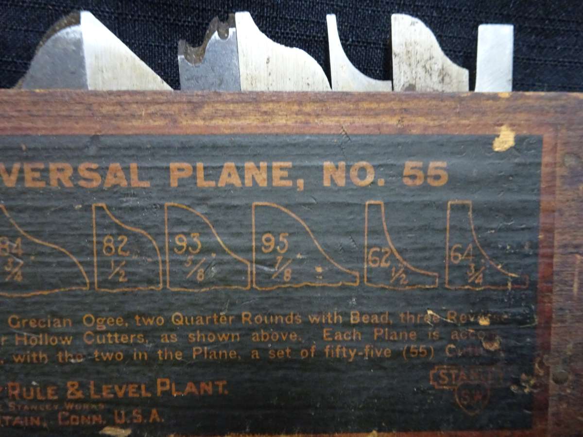 Vintage Cutters For Stanley Universal Plane No. 55 - Cutter Box No. 1 - In Used Condition