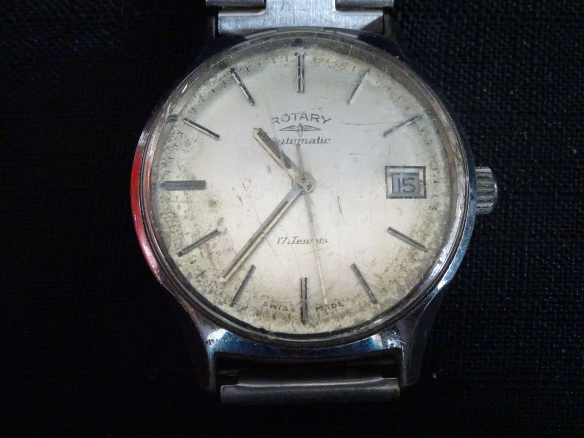 Vintage Rotary 17 Jewels Calendar Automatic Men's Watch -Swiss Made - See Description