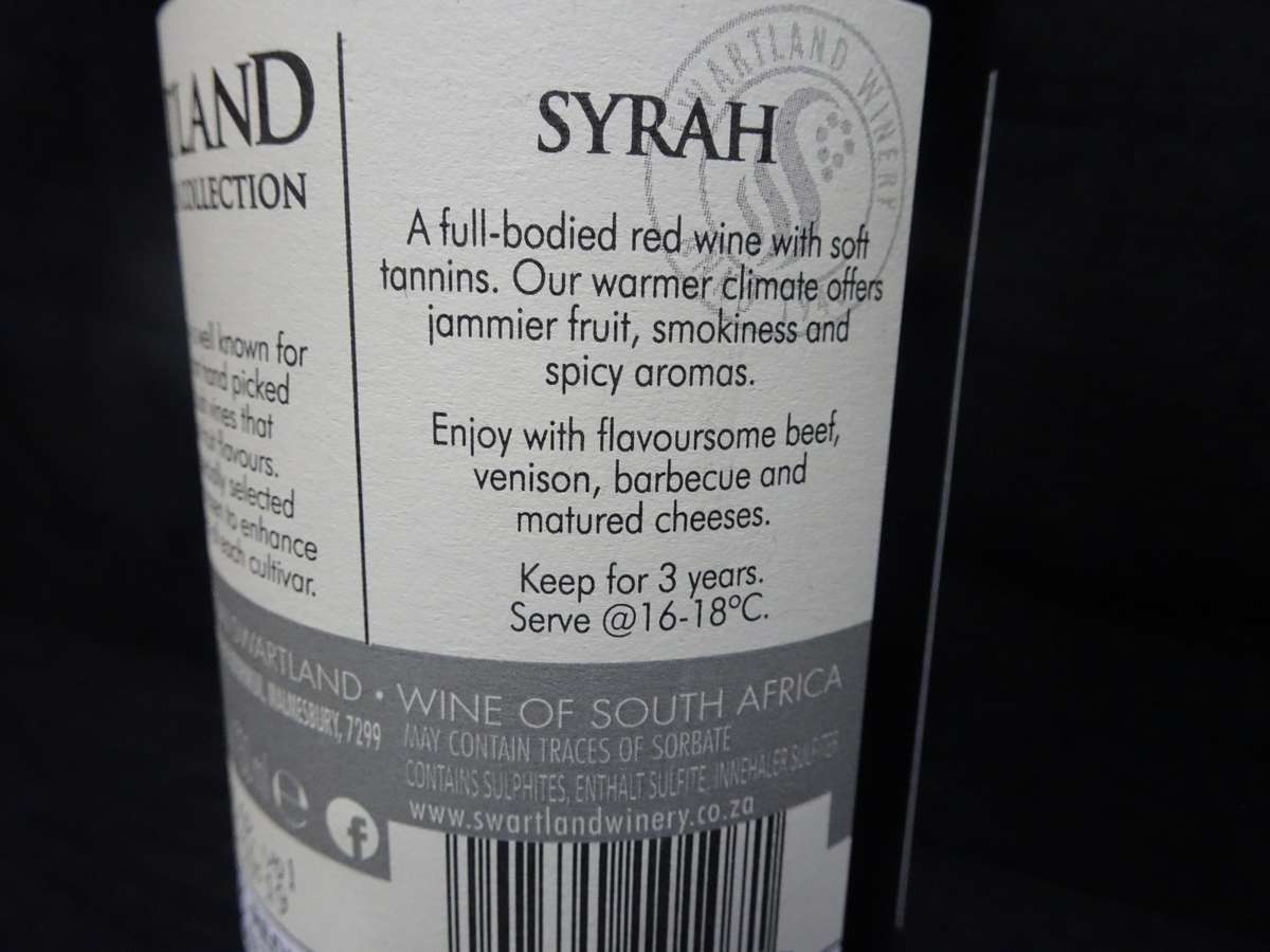 Sealed 750ml Bottle Of Swartland Winemaker's Collection 2021 Syrah - See My Description