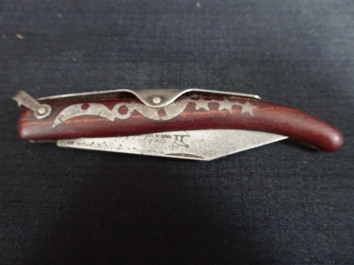 Vintage Okapi South Africa Locking Blade Knife Moon And (3) Stars - Okapi Made In Germany