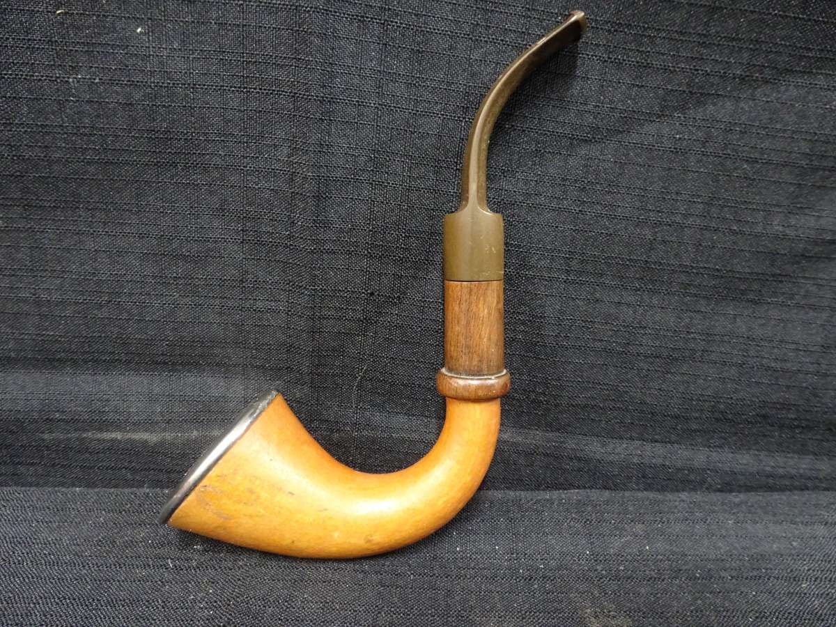 Antique Calabash pipe 1919 - 20 Hallmarked Birmingham Silver Rim - Silver W: 4 Gram