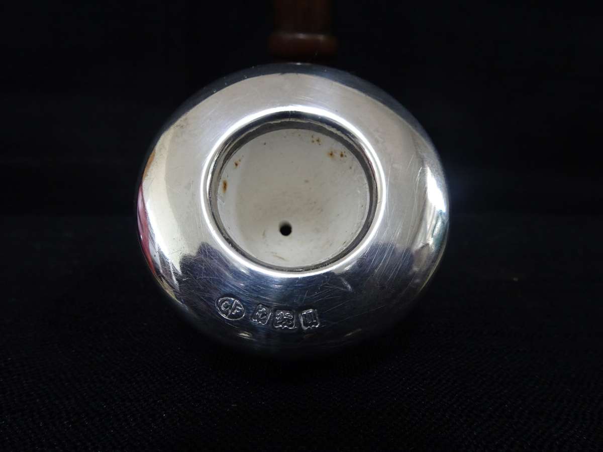 Antique Calabash pipe 1919 - 20 Hallmarked Birmingham Silver Rim - Silver W: 4 Gram