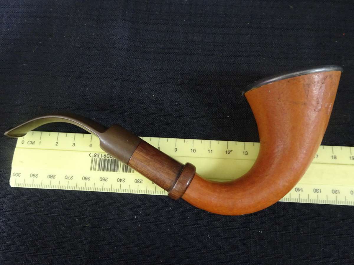 Antique Calabash pipe 1919 - 20 Hallmarked Birmingham Silver Rim - Silver W: 4 Gram