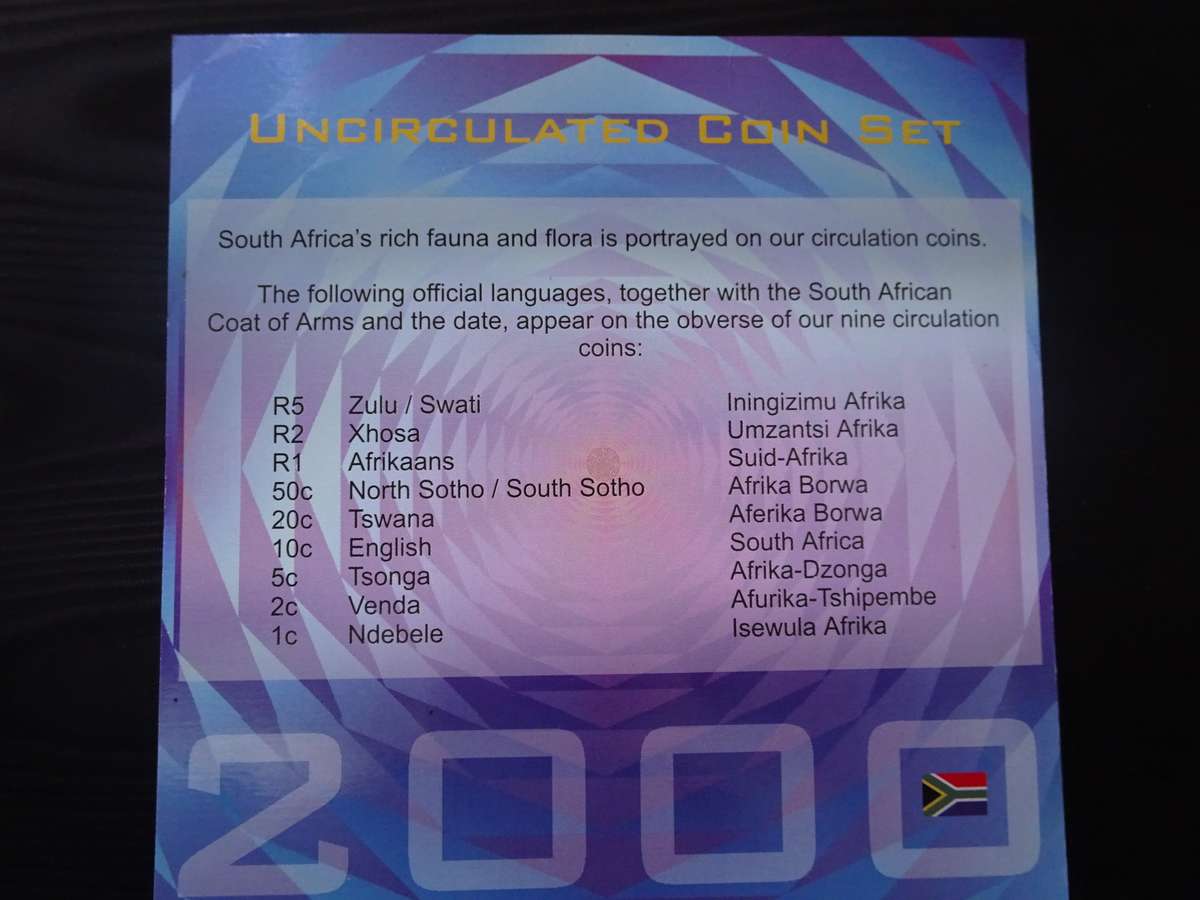 2000 South Africa Uncirculation Coin Set - In Excelent Condition