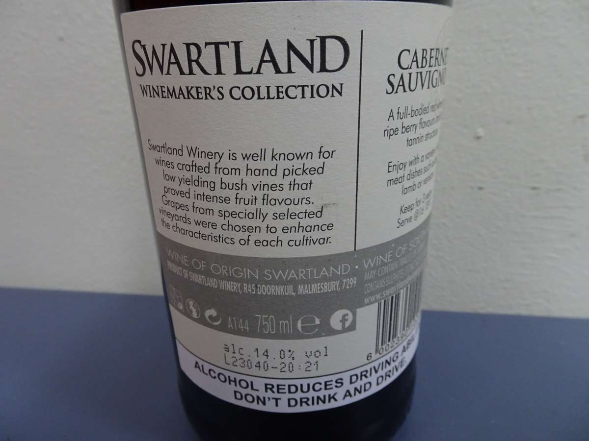 Sealed 750ml Bottle Of Swartland Winemaker's Collection 2021 Cabernet Sauvignon