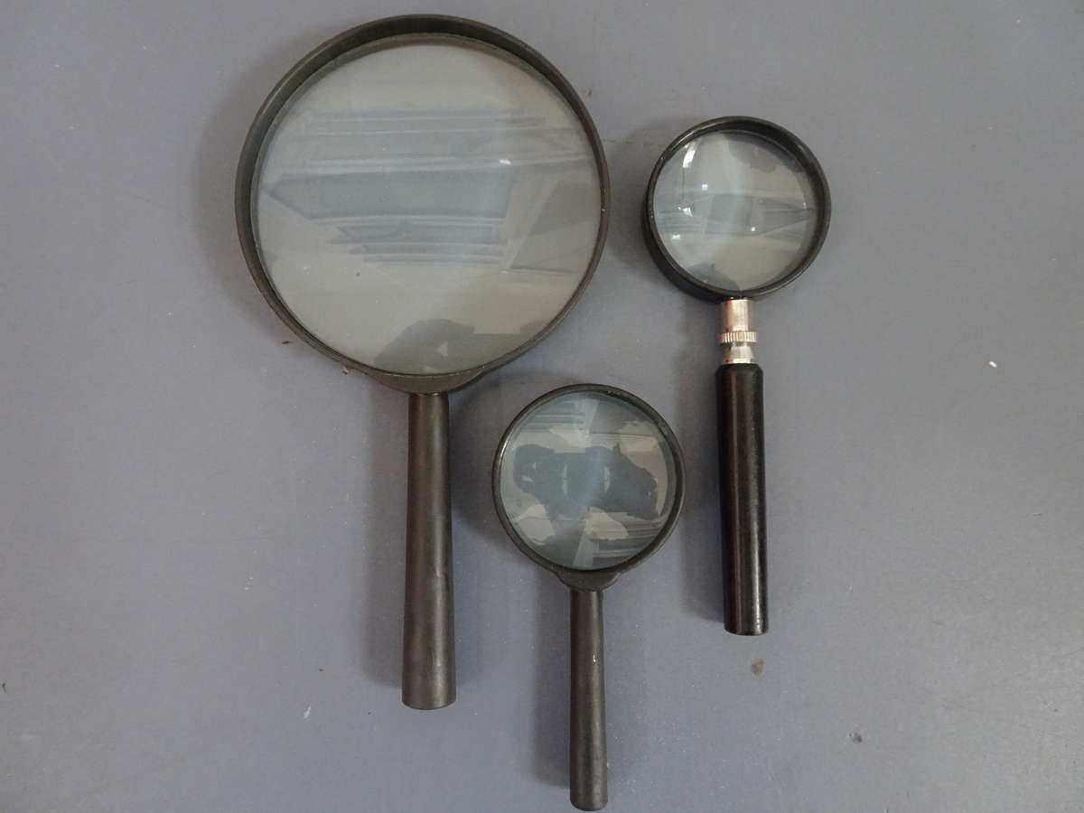 3 x Magnifying Glasses - In Good Condition