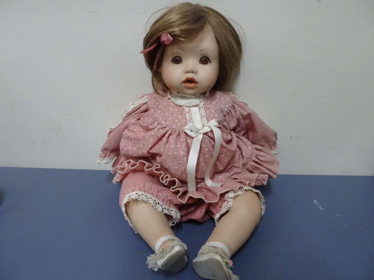 Beautiful Vintage Porcelain Baby Doll - 50cm Long - In Very Good Condition