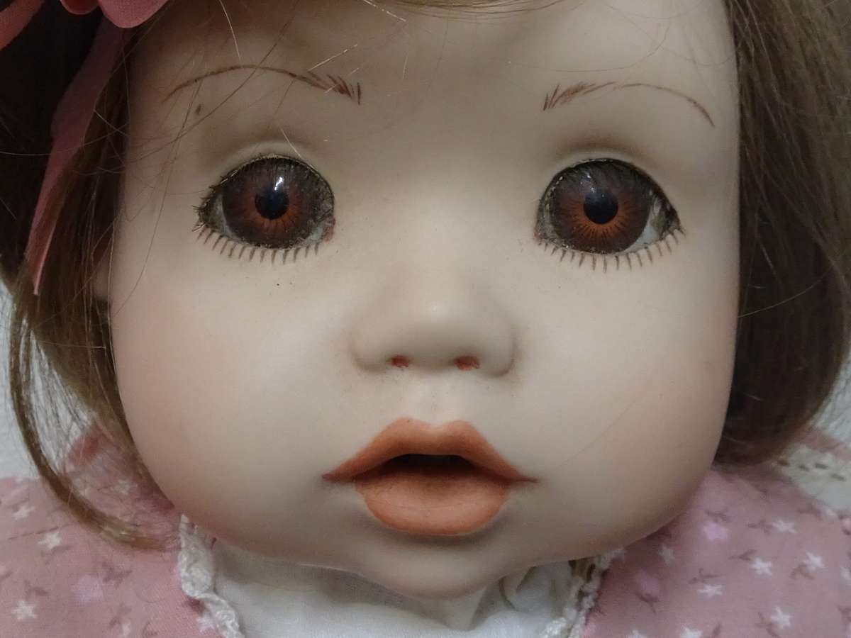 Beautiful Vintage Porcelain Baby Doll - 50cm Long - In Very Good Condition