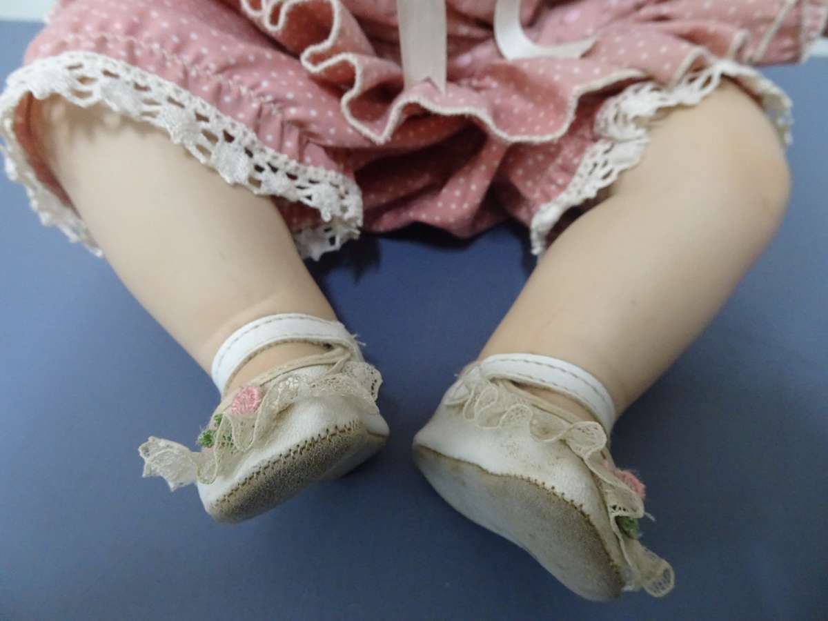 Beautiful Vintage Porcelain Baby Doll - 50cm Long - In Very Good Condition
