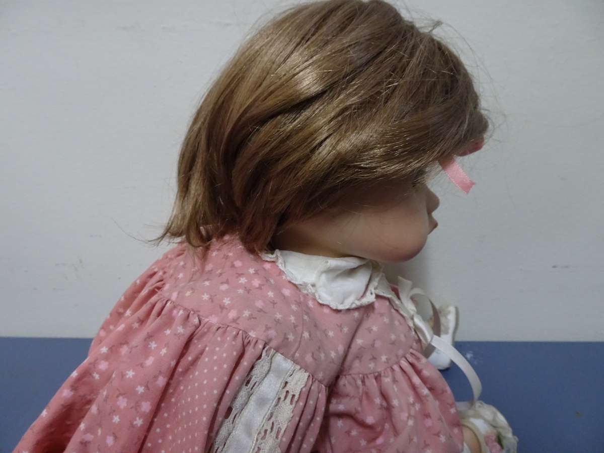 Beautiful Vintage Porcelain Baby Doll - 50cm Long - In Very Good Condition