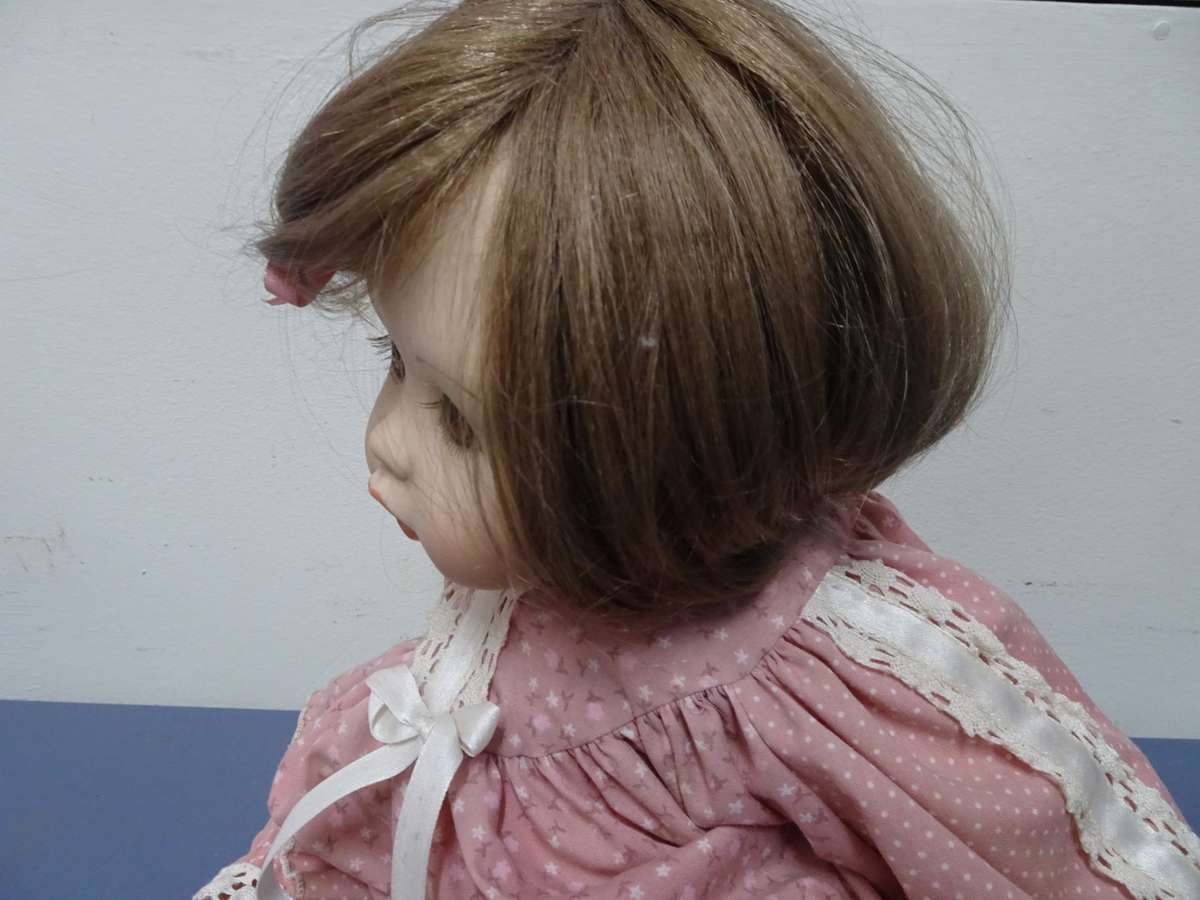 Beautiful Vintage Porcelain Baby Doll - 50cm Long - In Very Good Condition