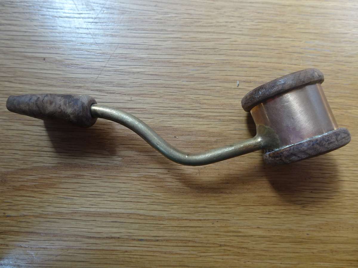 Very Interesting Brass And Wood Smoking Pipe - Looks To Be Never Used And Handmade - Good Condition