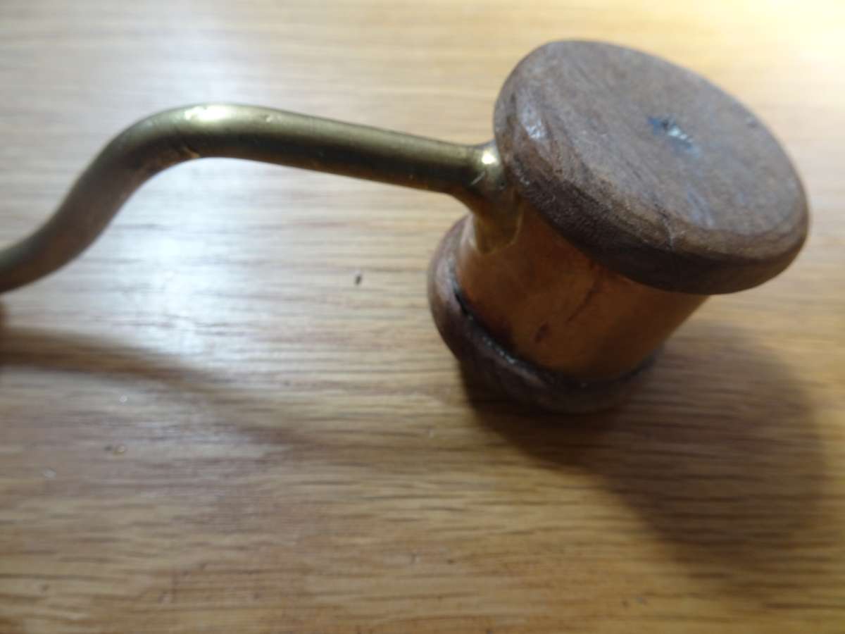 Very Interesting Brass And Wood Smoking Pipe - Looks To Be Never Used And Handmade - Good Condition