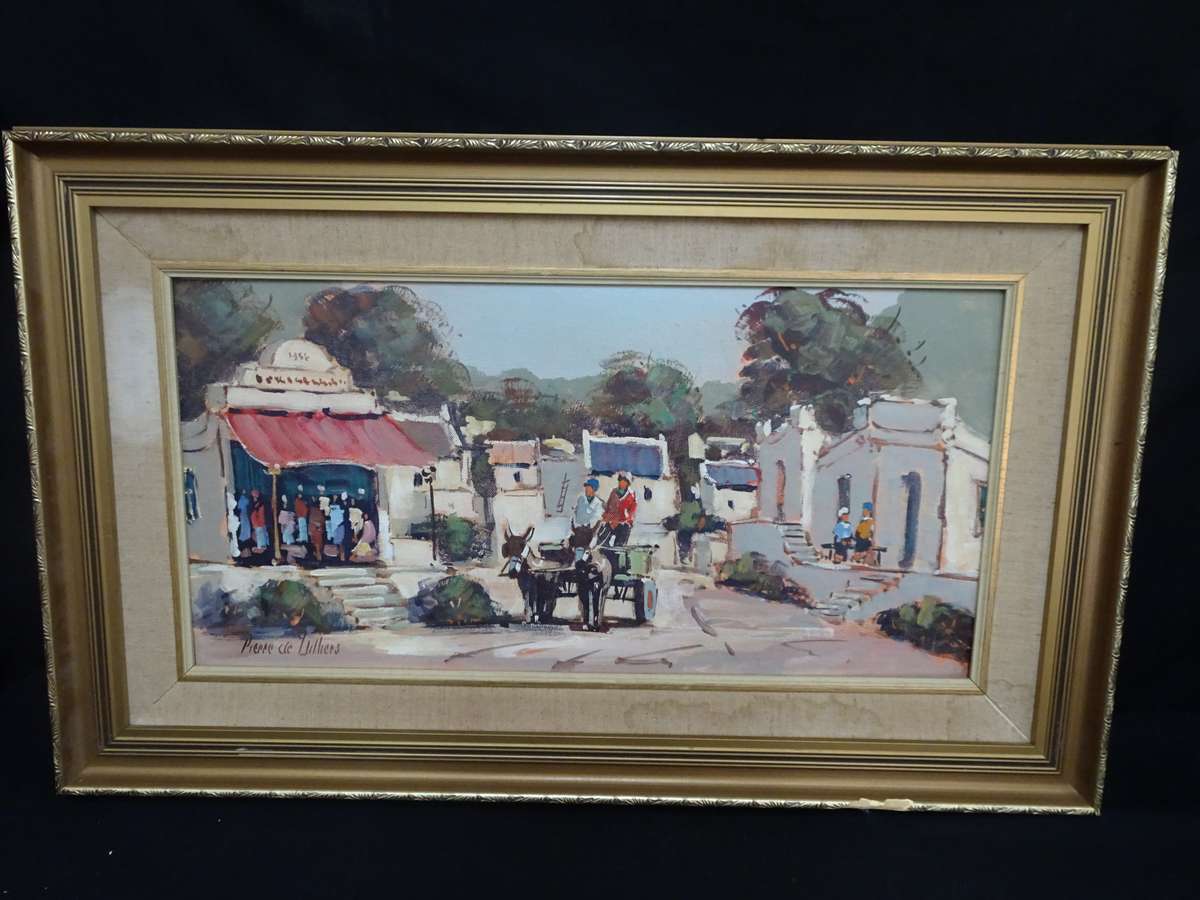 Beautiful Oil On Board By Pierre De Villiers (1921  2007) Farmlands - See Description - 78c x 48cm