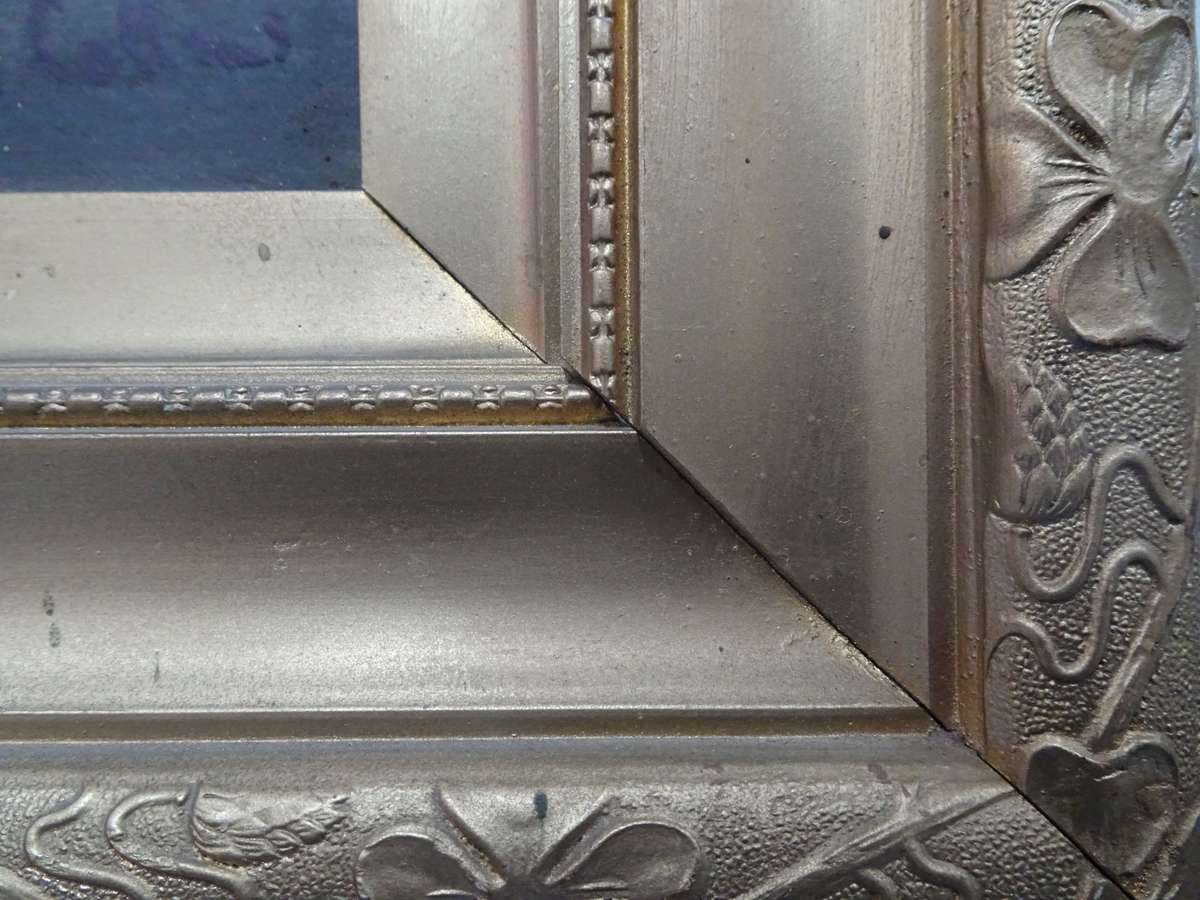 Beautiful Oil On Board River And Mountain Scene By Artist W. Collins - In Stunning Frame