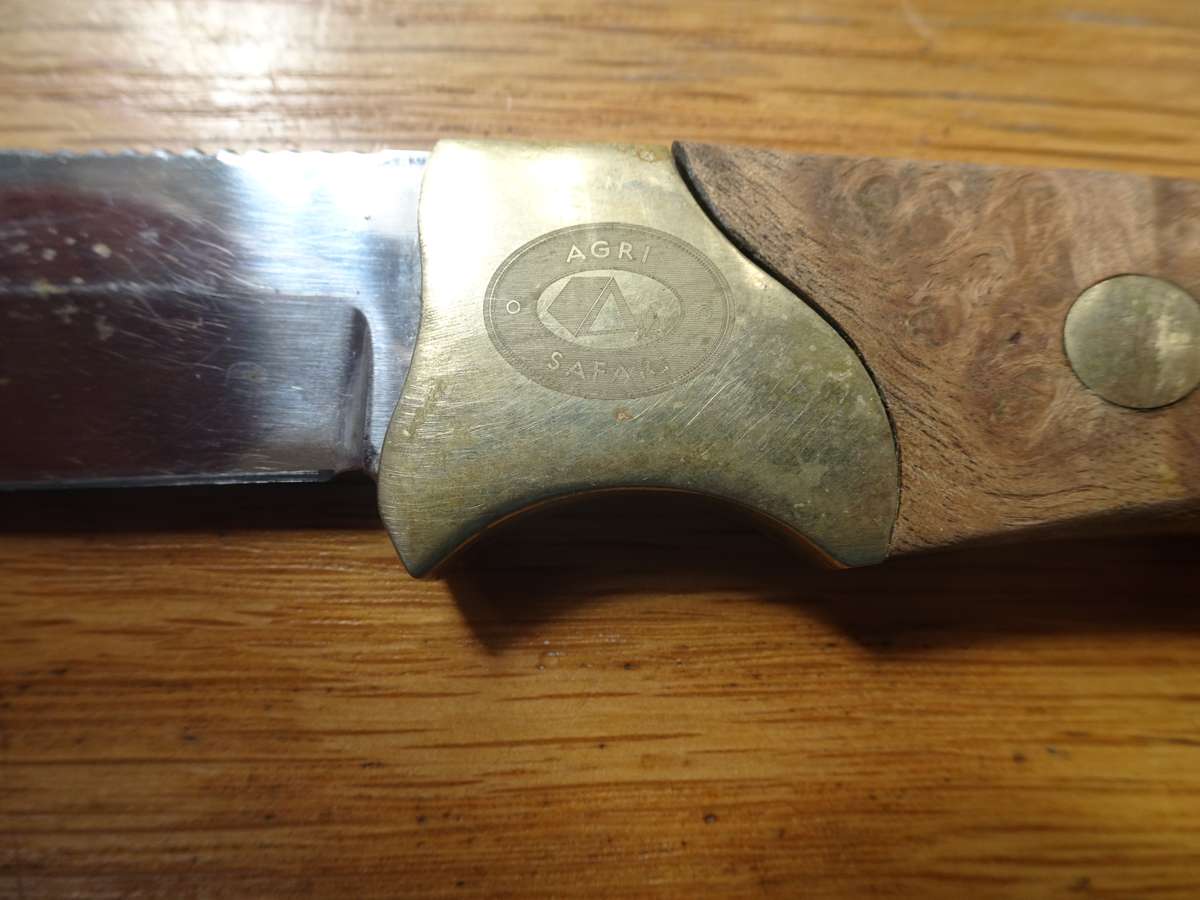 Stunning Agri Safari Hunting Knife In Original Leather Case - In Good Condition
