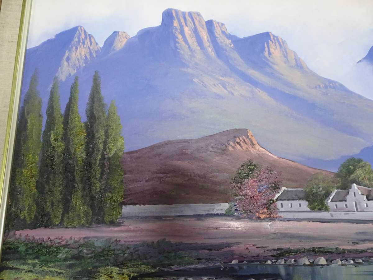 Gorgeous Large Oil On Board Landscape By South African Artist Helena Mommen 1996 - See Description