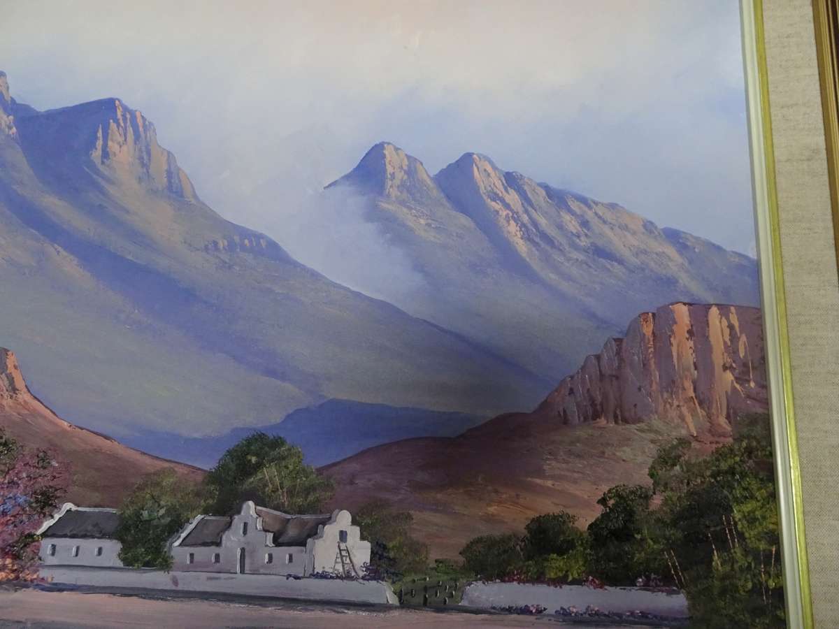 Gorgeous Large Oil On Board Landscape By South African Artist Helena Mommen 1996 - See Description