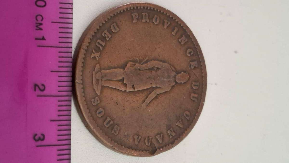 Very Rare 1852 Quebec Bank One Penny Token from Canada