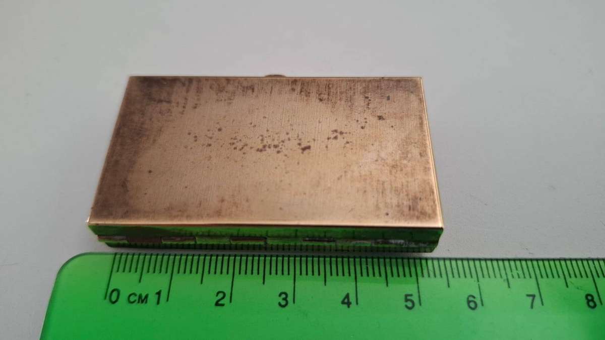 Very Rare Brass Pillbox with the Caduceus Symbol In Good Conditioin