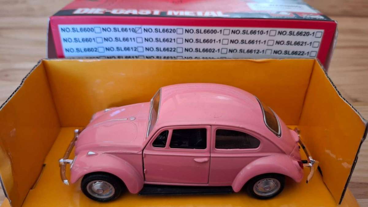 Die-Cast Metal Model - Pink Beetle Volkswagen in Good Condition