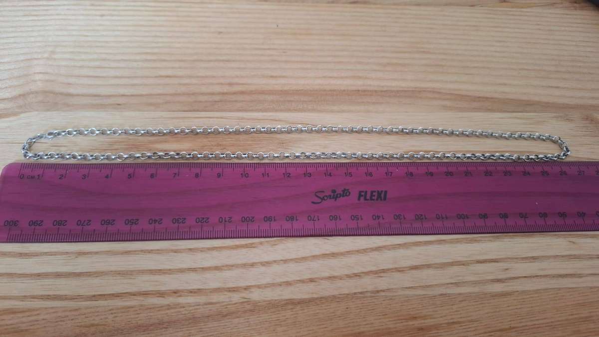 Stunning 925 Sterling Silver Rolo Chain Necklace (13.8 Grams)(L 54cm) in Great Condition