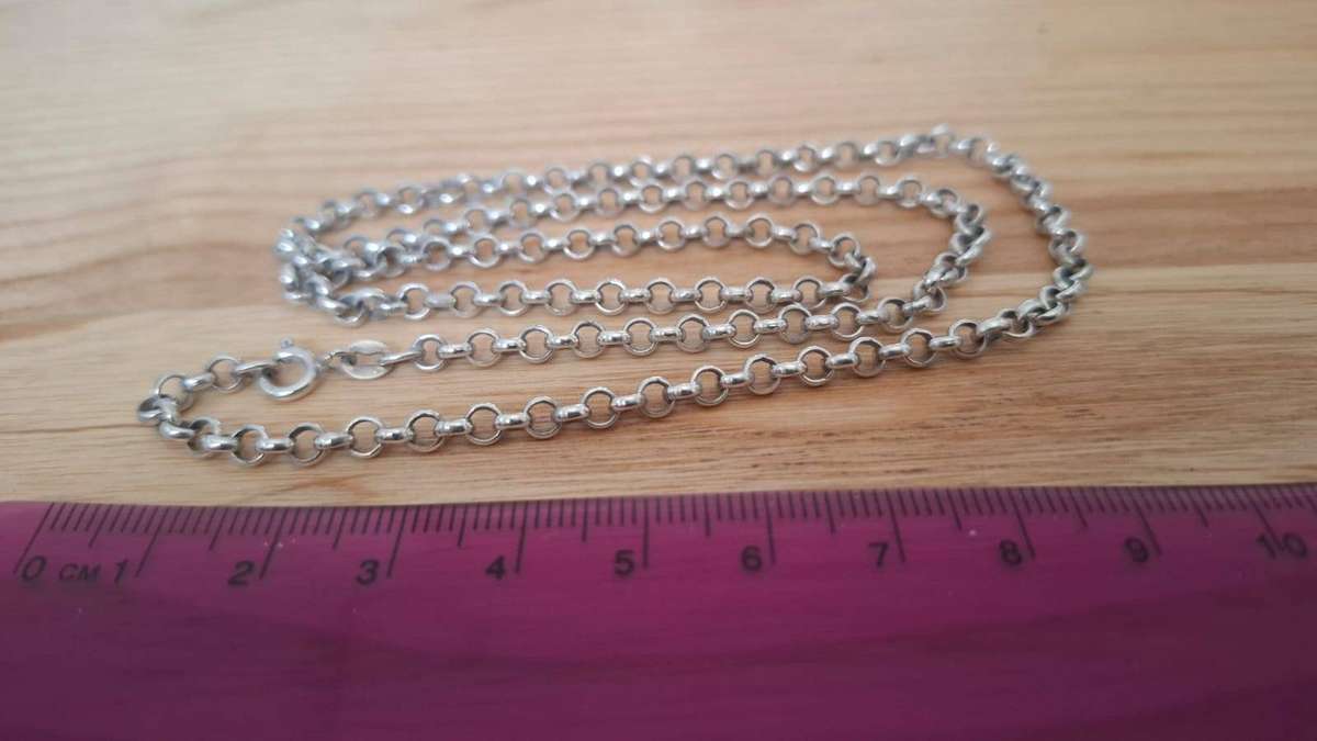 Stunning 925 Sterling Silver Rolo Chain Necklace (13.8 Grams)(L 54cm) in Great Condition