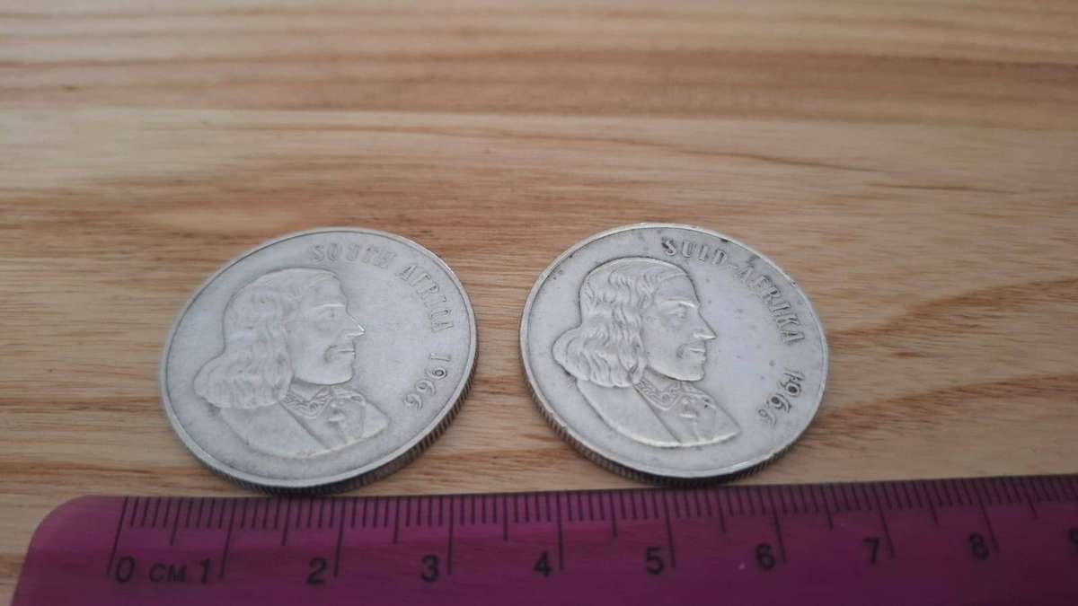 Two Republic of South Africa 1966 Silver One Rand Coins ( Bidding per coin)