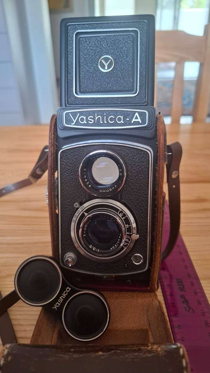 Vintage Yashica A Twin-Lens Reflex (TLR) Camera in Good Condition